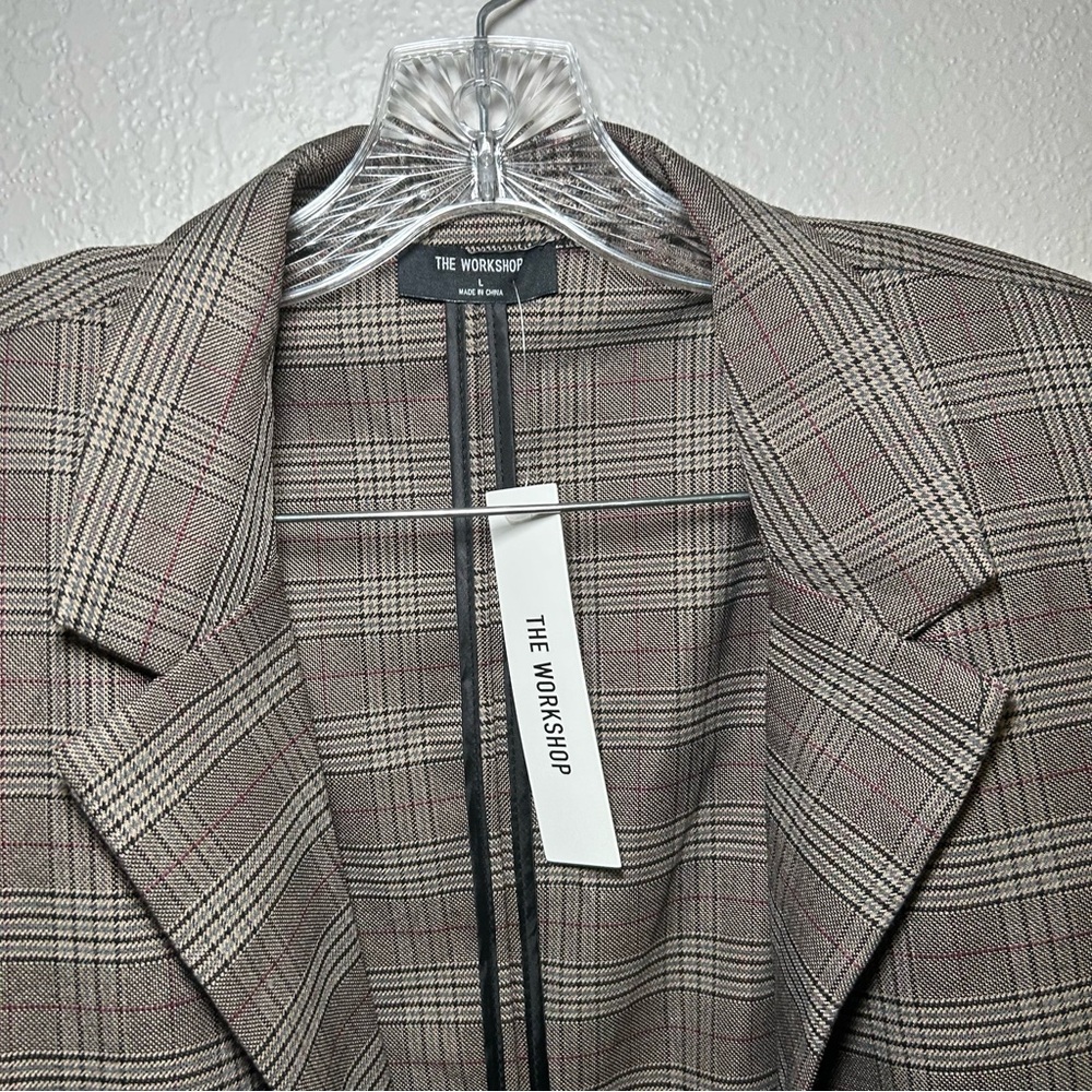 NWT The Workshop‎ Plaid Women's Blazer large academia career office fall - Picture 4 of 7